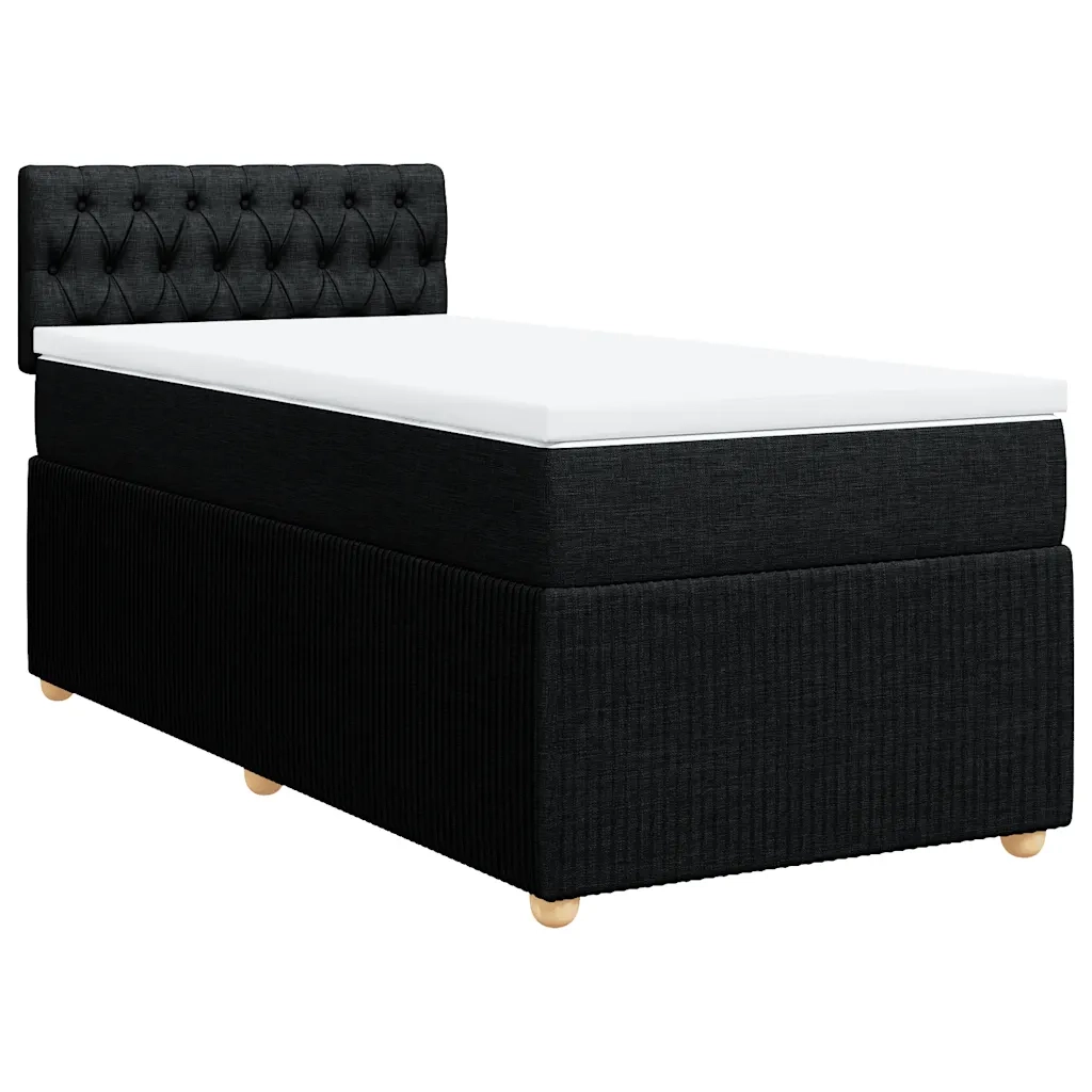 Giroletto a Molle con Materasso Nero 100x200 cm in Tessuto