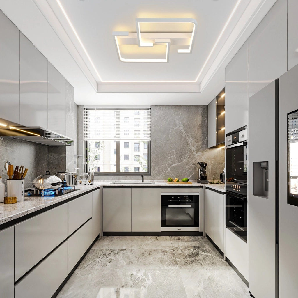 ZMH Lampada da soffitto plafoniera LED moderna 19W 30cm bianca per cucina corridoio interno