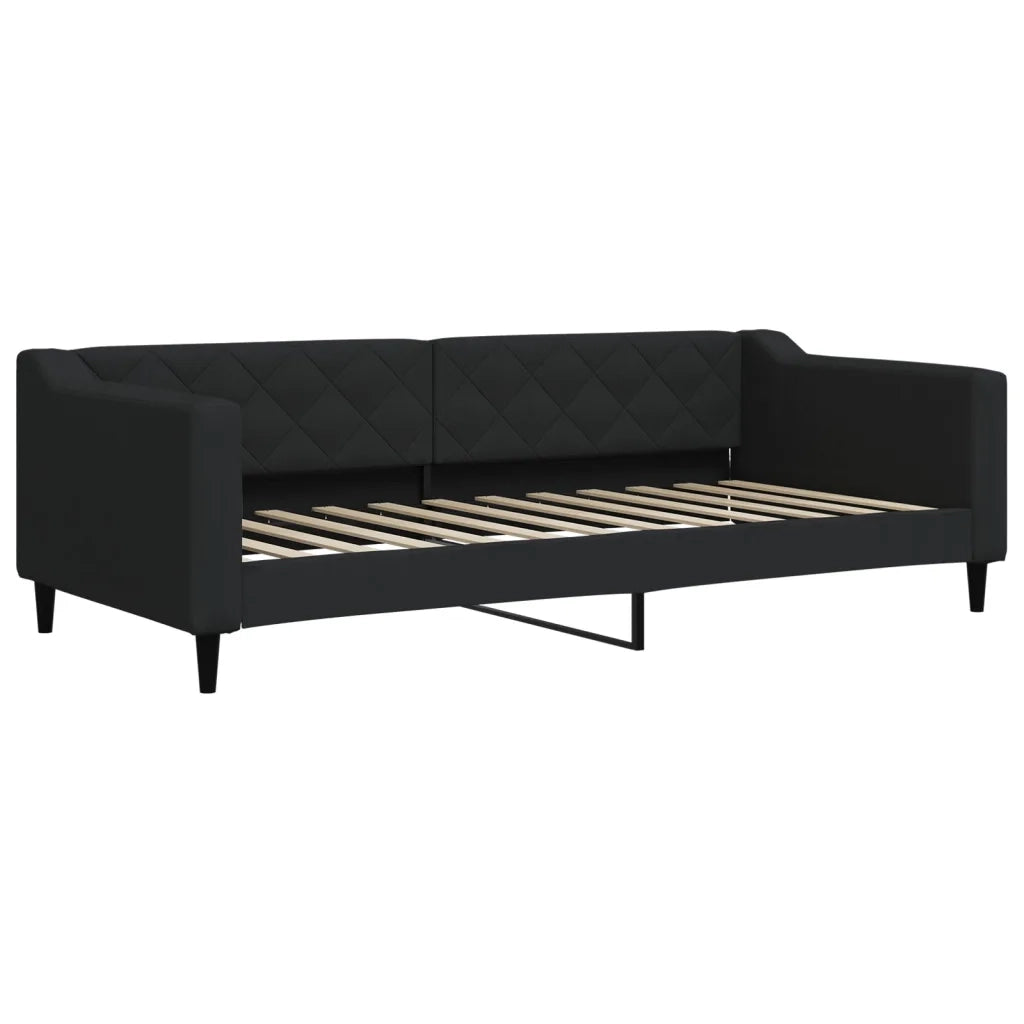 Divano Letto Estraibile con Cassetti Nero 90x200 cm in Tessuto 3197482