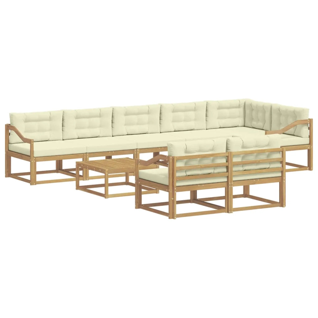 Set di divani da esterno 9 pcs Bianco e Crema 79 x 79 x 37 cm 3386669