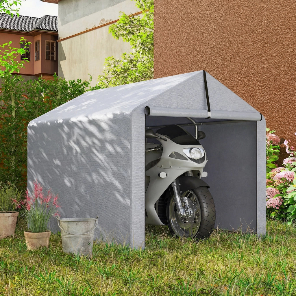 Capanno da Giardino per Attrezzi e Biciclette ¨C zephmum ¨C Grigio Acciaio Galvanizzato