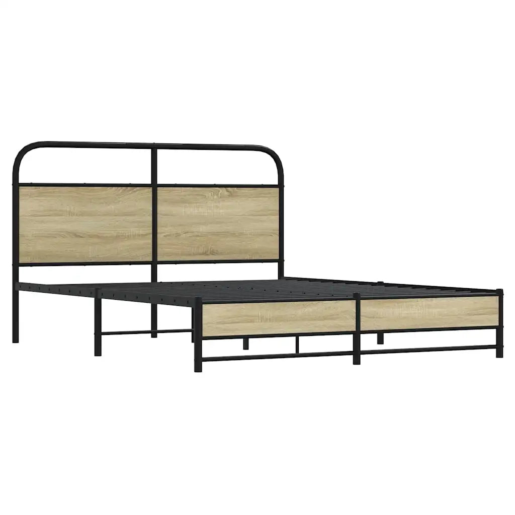 Giroletto senza Materaso in Metallo Rovere Sonoma 160x200 cm 3318688