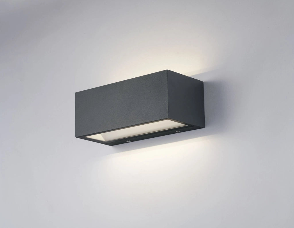 APPLIQUE BIEMISSIONE LED TWIN ANTRACITE 35W 4260LM CCT 3000K / 4000K IP54 30X10,8X12CM
