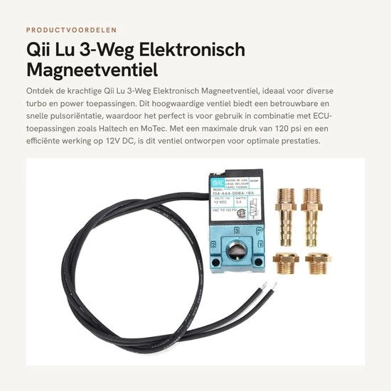 Vitalelettronica 3-Vie Valvola Elettronica Magnetica DC12V - 5,4W - Adatta per Applicazioni Turbo e Power