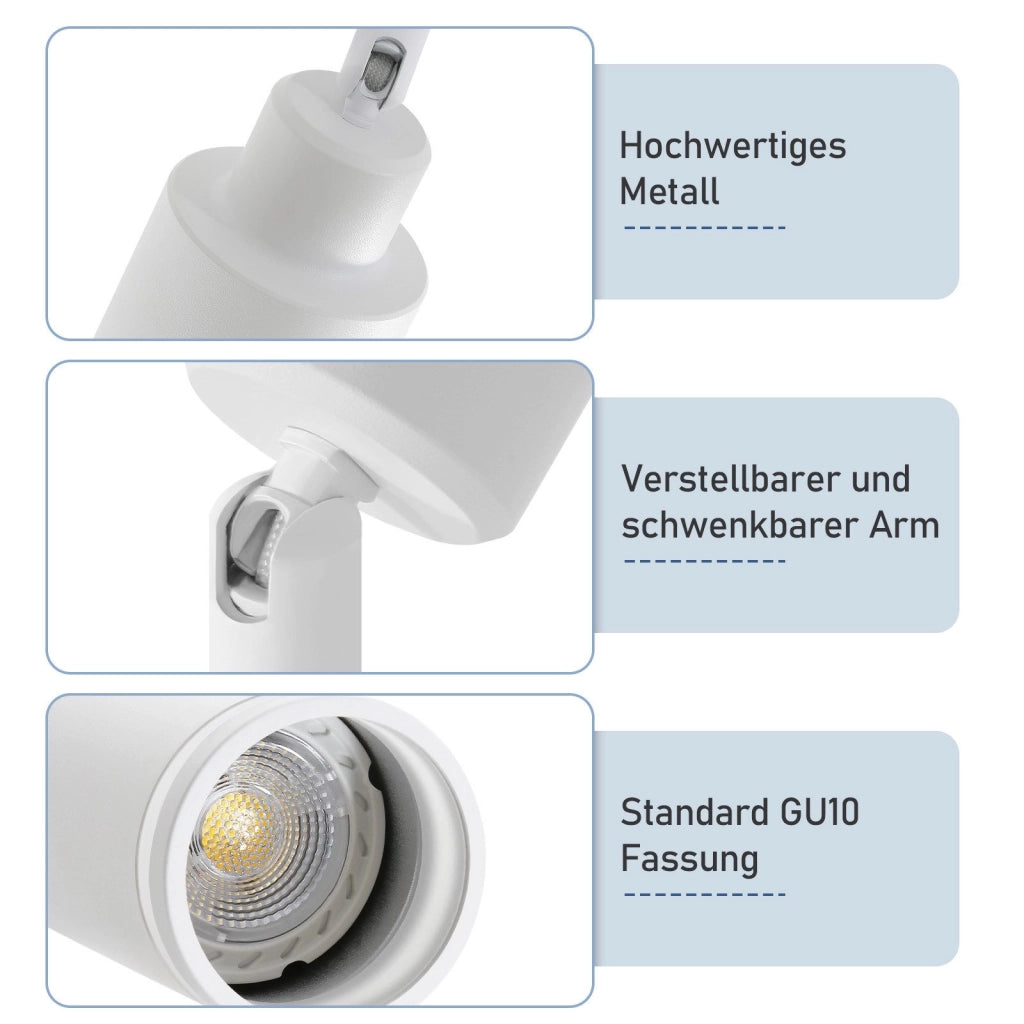 ZMH Faretto da soffitto 3 fiamme giratori 355° a sospensione moderni per corridoio camera letto