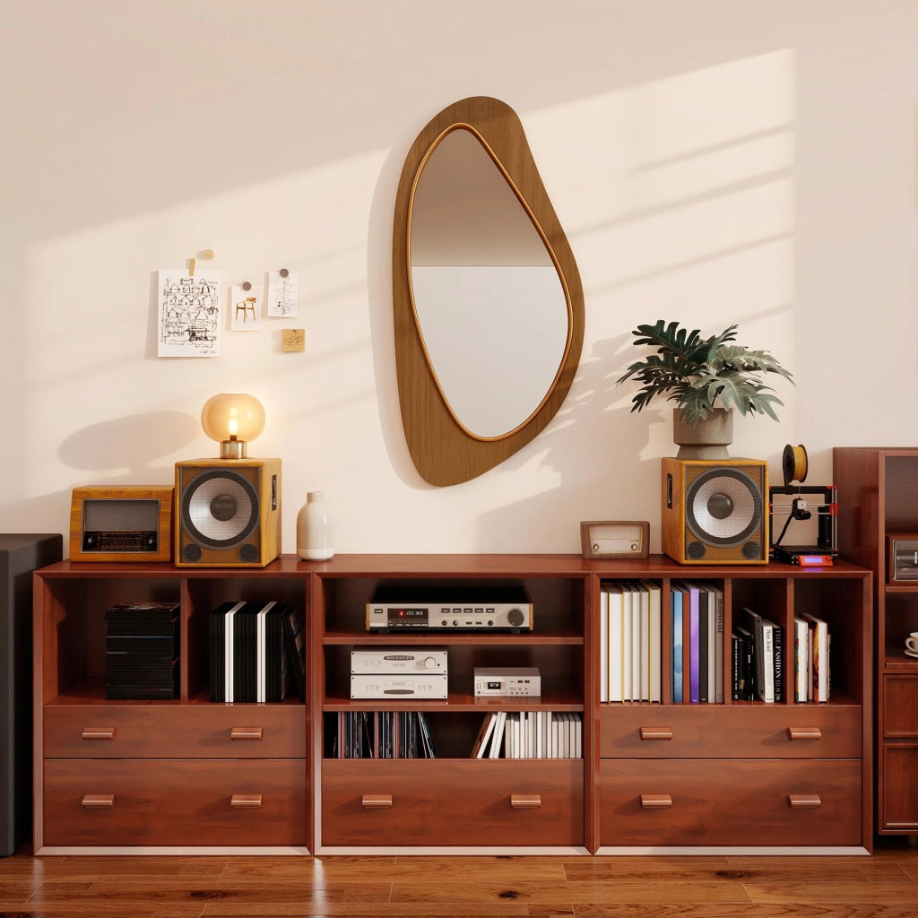 Specchio da Parete con Cornice in Pino ¨C zephmum ¨C 91.5x45x3 cm Naturale