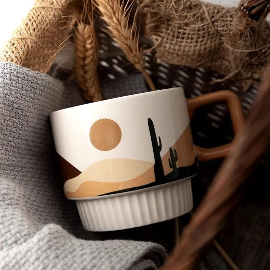 Set di tazze da caffè da 2, tazze da caffè in porcellana, tazza ufficio, tazze da cappuccino con manico spesso, tazze da caffè mok