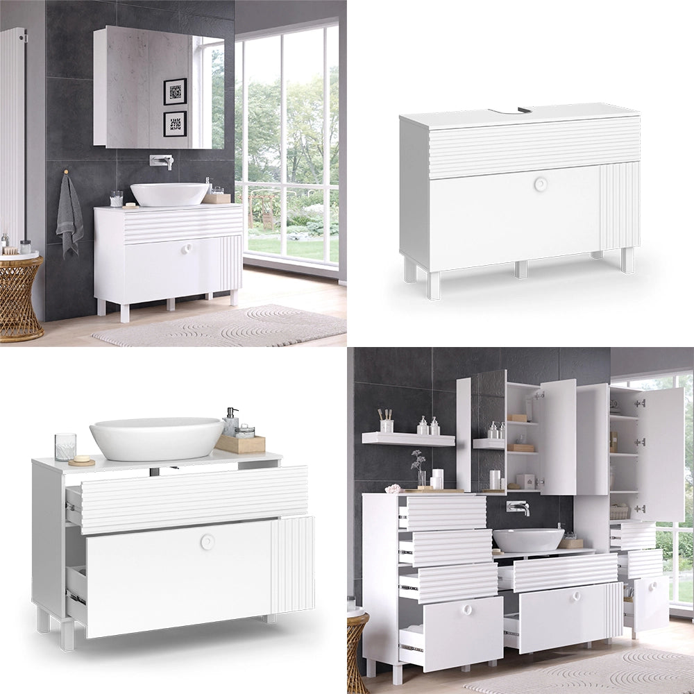 Vicco Mobile sottolavabo per bagno Bianco 100.2 x 72.4 cm con 2 cassetti