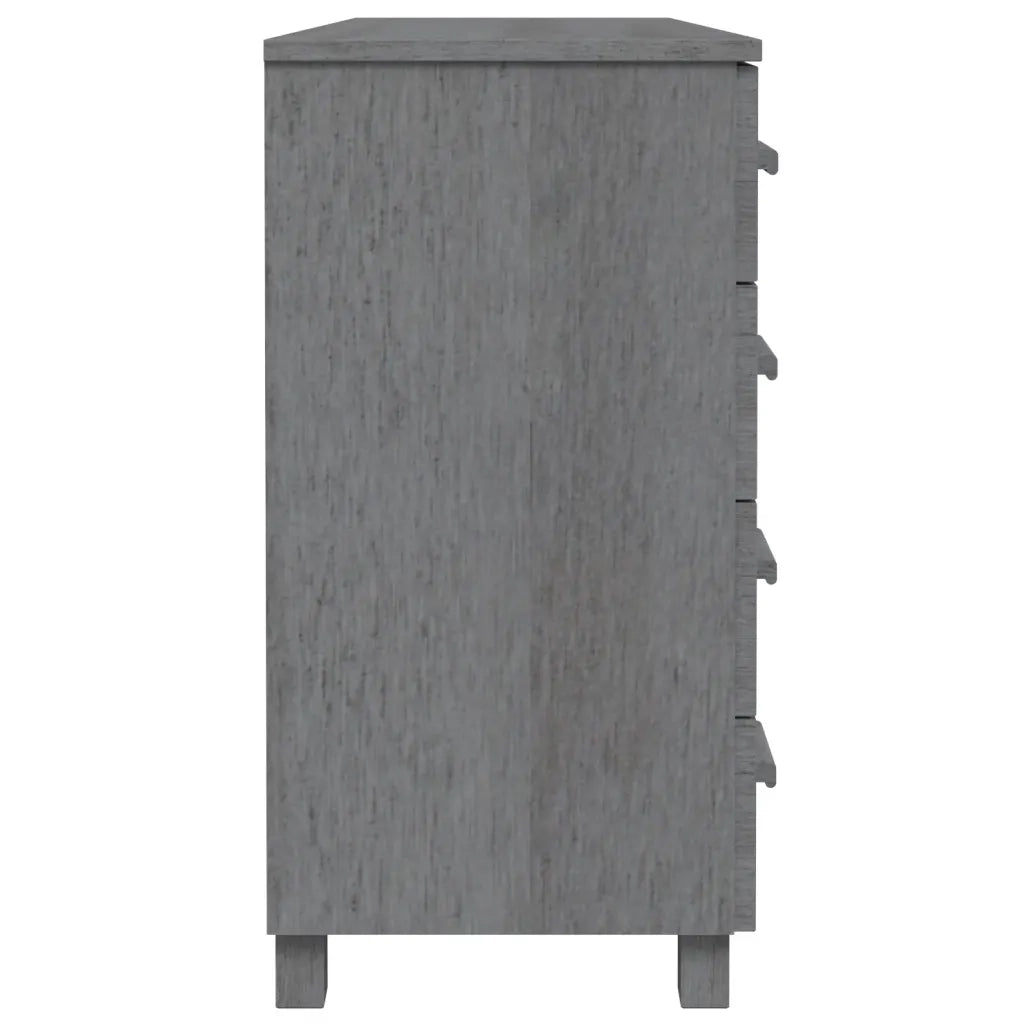 Credenza HAMAR Grigio Scuro 113x40x80 cm Legno Massello di Pino