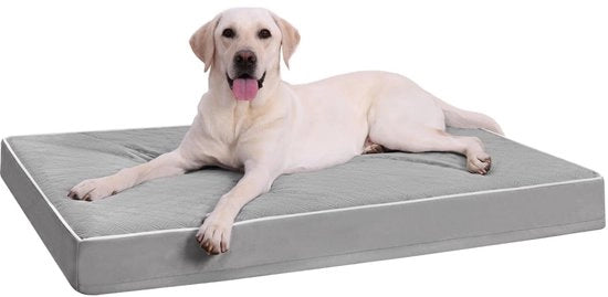 Letto per cani ortopedico per grandi cani, cuscino per cani 104x68x8cm, asciugabile guanciale per cani, materasso per cani estraibile, grigio