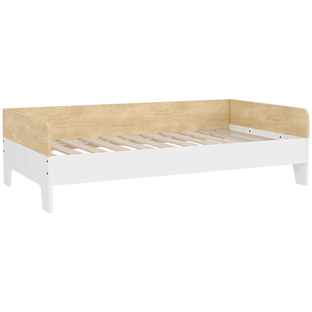 Letto singolo per bambini in legno bianco e naturale ¨C Xylo ¨C 140x70 cm, carico 80 kg