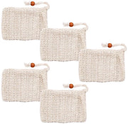 Set di Sacchetti per la Pulizia 5 Pezzi - Esfoliante Organico - Sisal Naturale - Sostenibile e Ecologico - 4 x 5,5 Pollici - Per la Pelle Sensibile - Sacchetto per la Pulizia