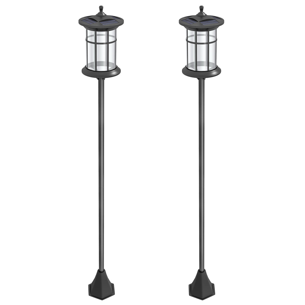 Lampada Solare Esterno 2 Luci ¨C zephmum ¨C IP44 Nero Acciaio Inox