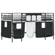 Struttura del Letto Loft per Bambini | Letto Infantile | Lettino con Tendine Nero