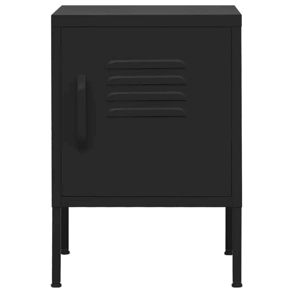 Comodino | Armadio da Notte | Mobiletto da notte Nero 35x35x51 cm in Acciaio