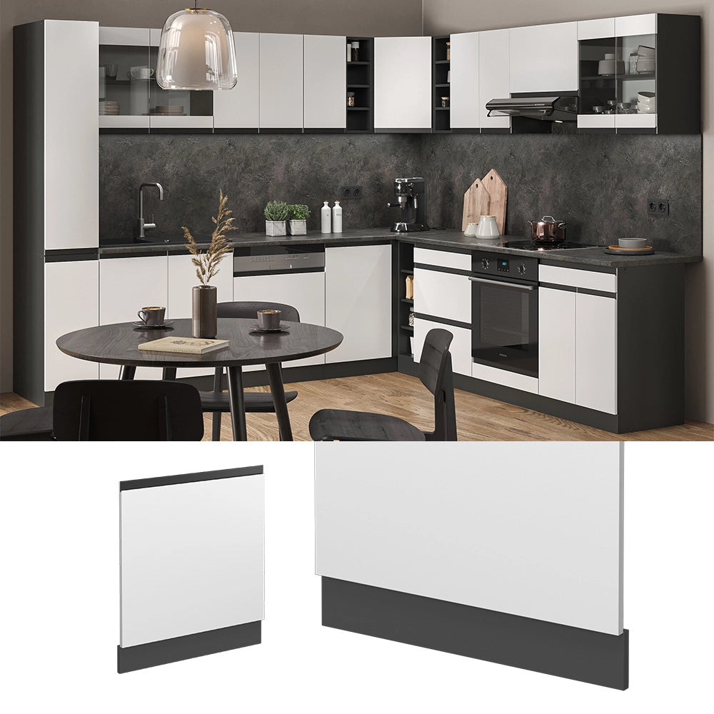 Pannello frontale della lavastoviglie R-Line Bianco/Antracite 60 cm J-Shape, PL Rovere Vicco