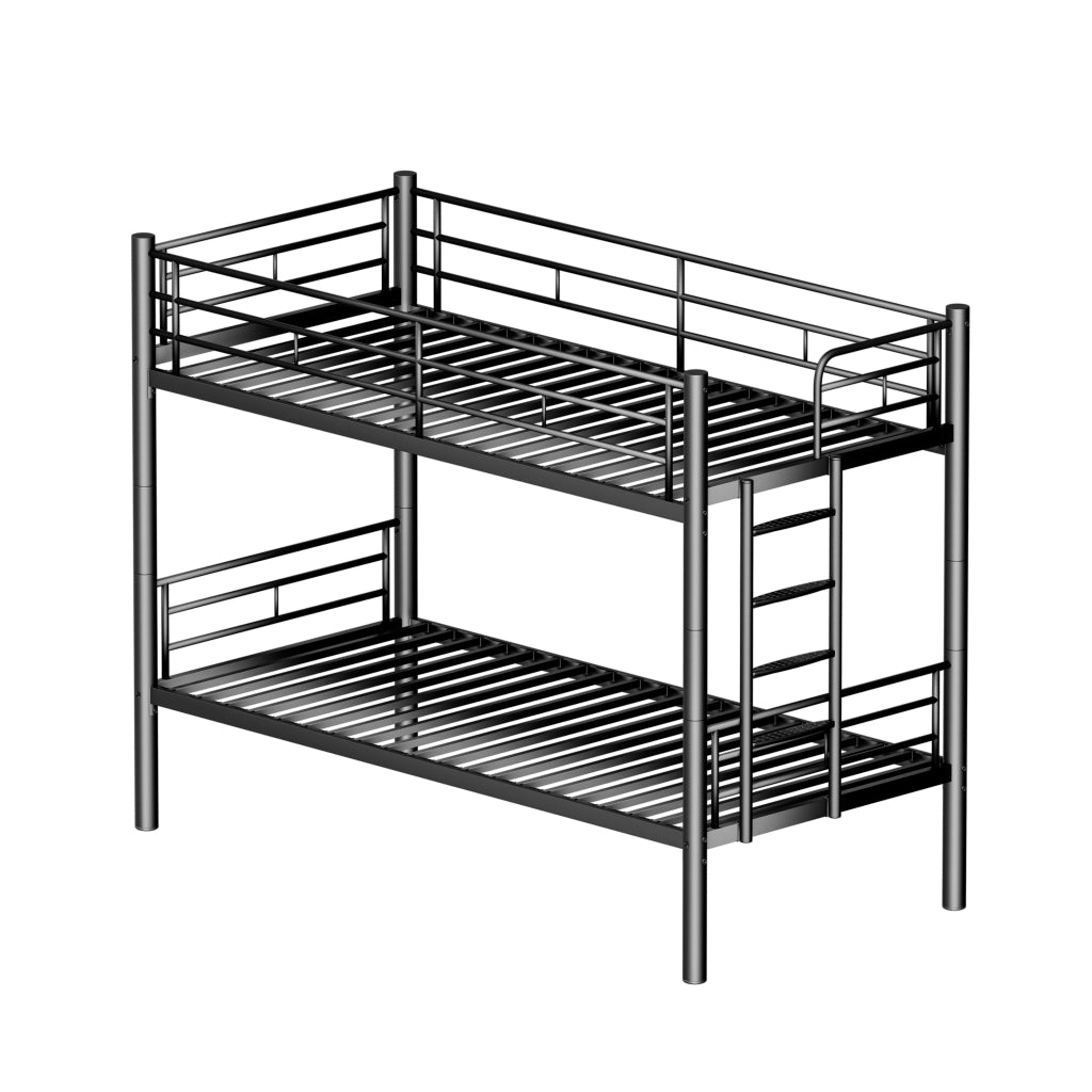Etagenbett mit Sicherheitsgel?nder metallo nero 90x200 cm