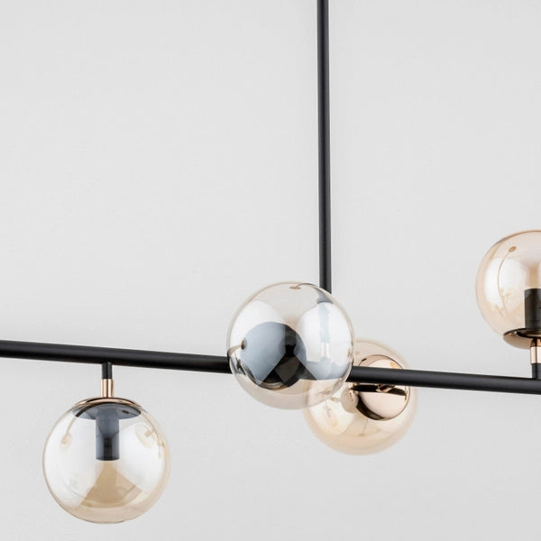 Plafoniera minimalista Sergio 6xE14 nero oro metallo Alfa