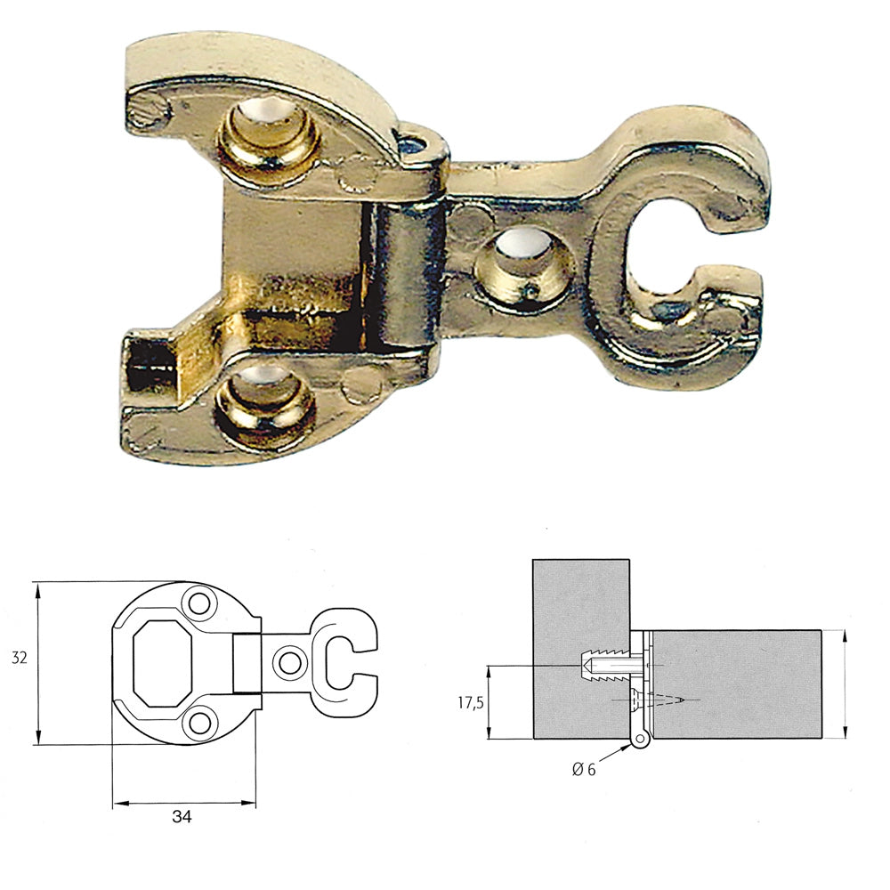 CERNIERA PER MOBILI 'A0054' oro- 2 pezzi