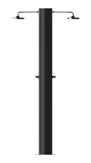 Doccia Solare da Giardino 70 L 2 Soffione Eco Rain e 2 Miscelatore Temporizzato Arno T2N Nero Opaco