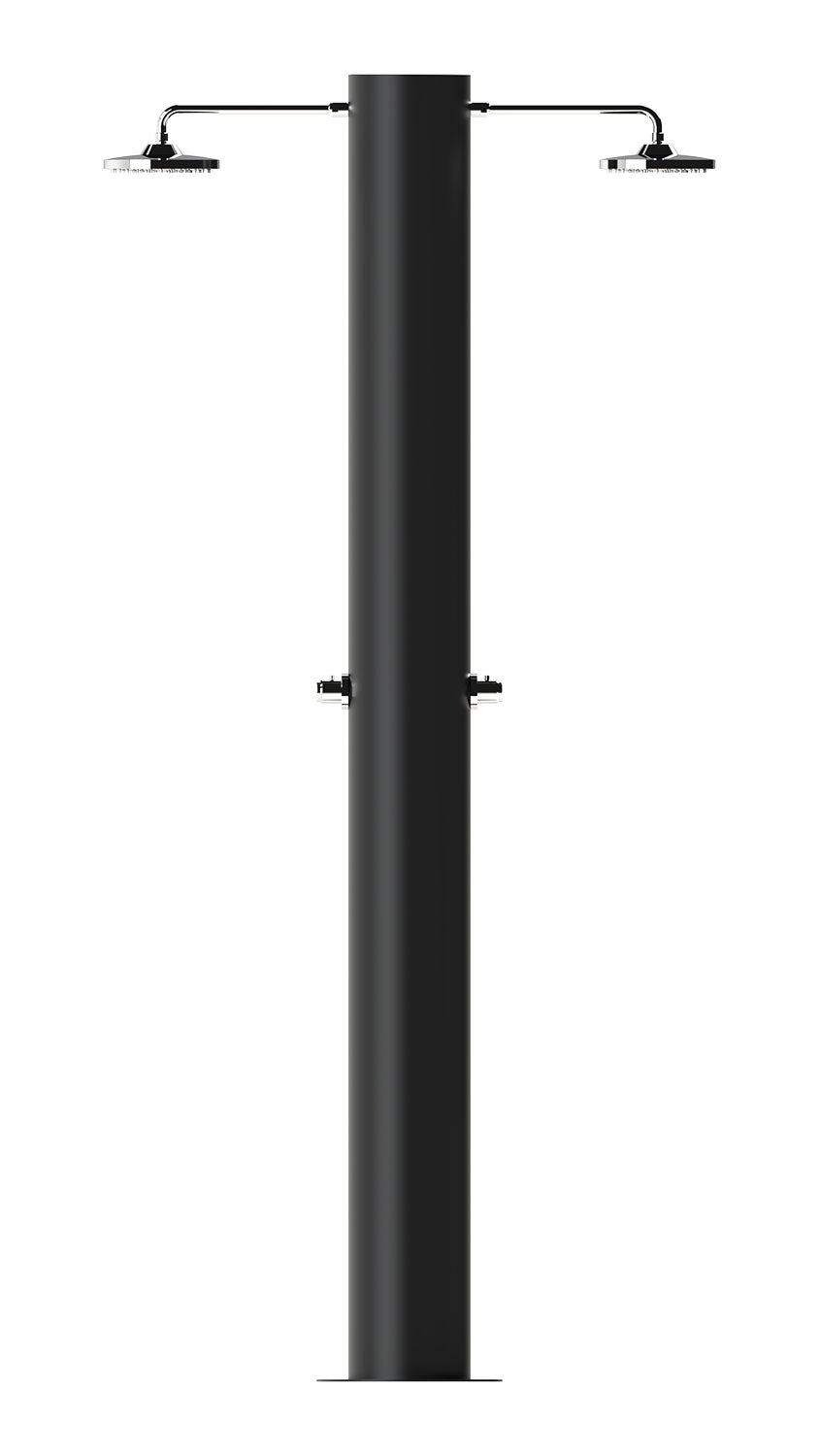 Doccia Solare da Giardino 70 L 2 Soffione Eco Rain e 2 Miscelatore Temporizzato Arno T2N Nero Opaco