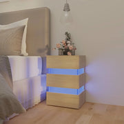 Comodino Rovere Sonoma con Luci LED 45x35x67 cm in Truciolato cod mxl 30644