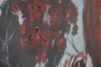 Dipinto Su Tela White/Red Flower Darkback Cm 120X3,7X60