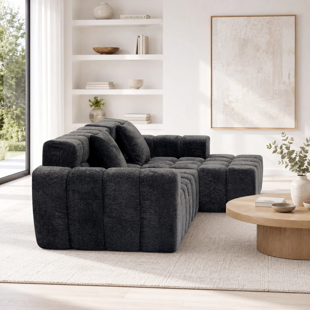 DIVANO Modulare 249,94 cm in Velluto Grigio Antracite