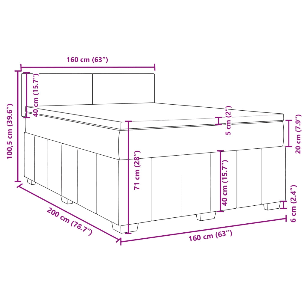 Giroletto a Molle con Materasso Tortora 160x200 cm in Tessuto 3128057