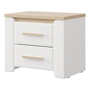 Yamba, Comodino 2 Cassetti, 58x40x50h cm Bianco Opaco