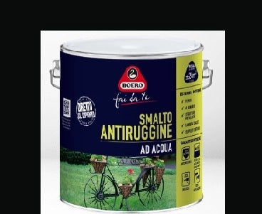 SMALTO ANTIRUGGINE ACQUA NERO 0,5LT - BOERO