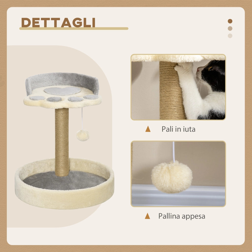 Letto per Gatti con Tiragraffi ¨C zephmum ¨C Grigio e Beige 41x41x44 cm