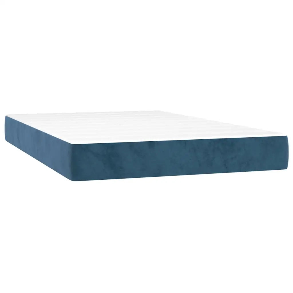 Materasso a Molle Blu Scuro 120x220x20 cm in Velluto