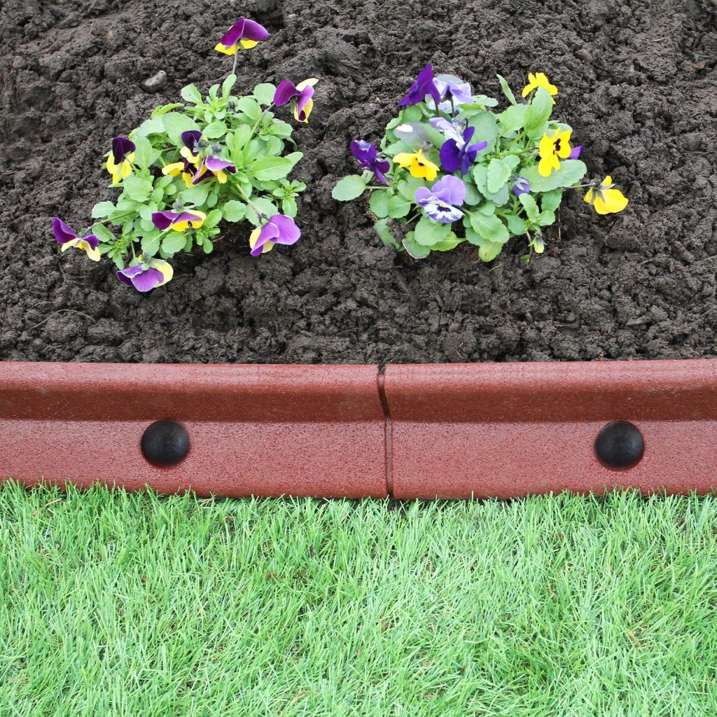 Monster Shop - Bordatura per Aiuole Bordo Prato da Giardino Palizzata Flessibile Fino a 70° in Gomma Resistente agli UV Pezzi da 1.2m - Terracotta - 4 Pezzi