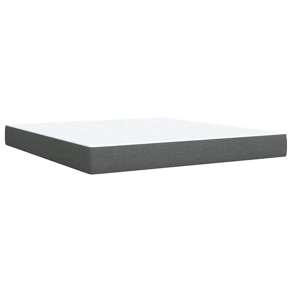 Giroletto a Molle con Materasso Grigio Scuro 180x200 cm Tessuto