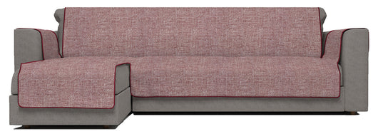 Copridivano in Poliestere con Penisola Sinistra Seduta 240 cm Bordeaux