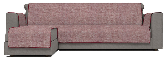 Copridivano in Poliestere con Penisola Sinistra Seduta 240 cm Bordeaux