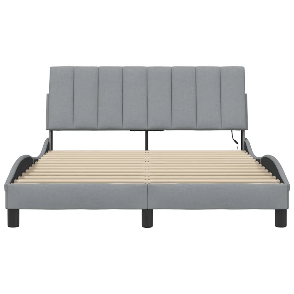 Giroletto senza Materasso Hanko Grigio Chiaro 140x190 cm Tessuto