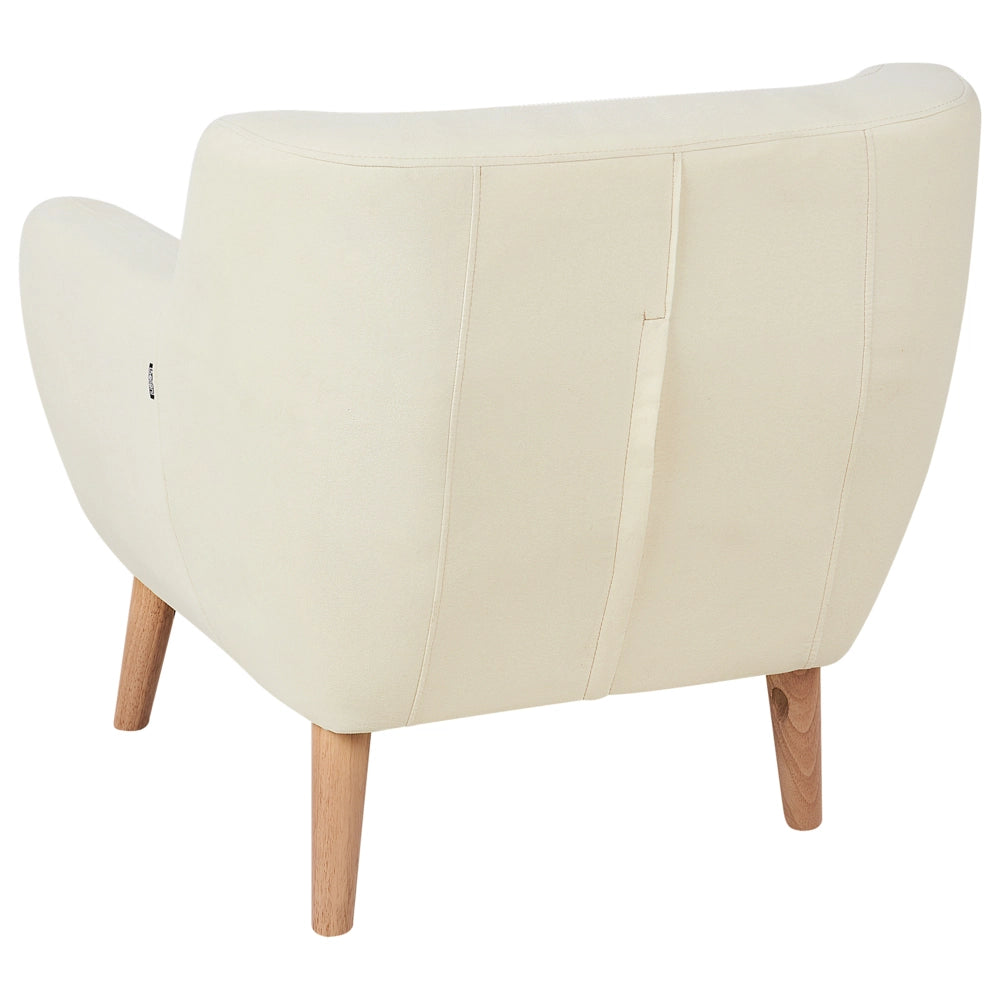 Poltrona da salotto in tessuto imbottito beige chiaro Schienale imbottito per soggiorno