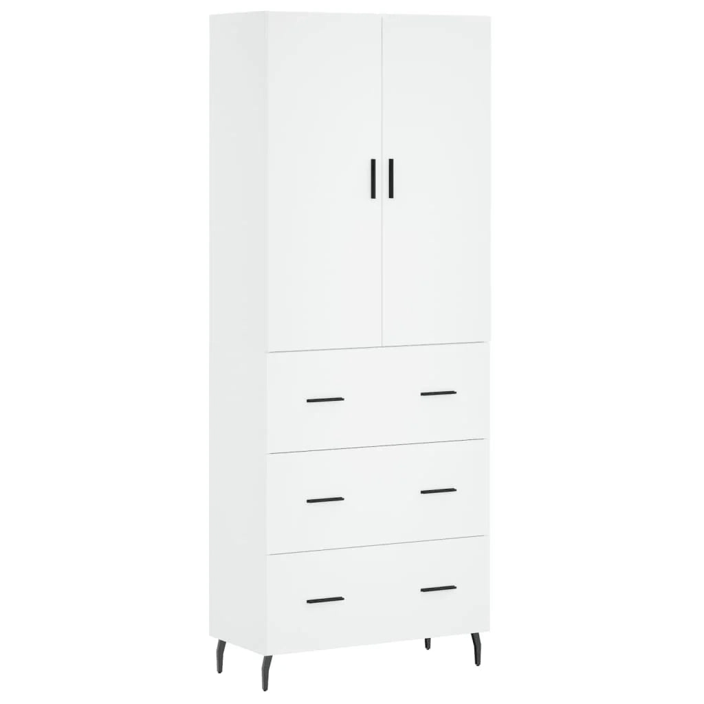 Buffet credenza cassettiera mobiletto mobile contenitore organizer cucina soggiorno salotto alto 69,5 x 34 x 180 cm legno ingegnerizzato bianco 02_0032589