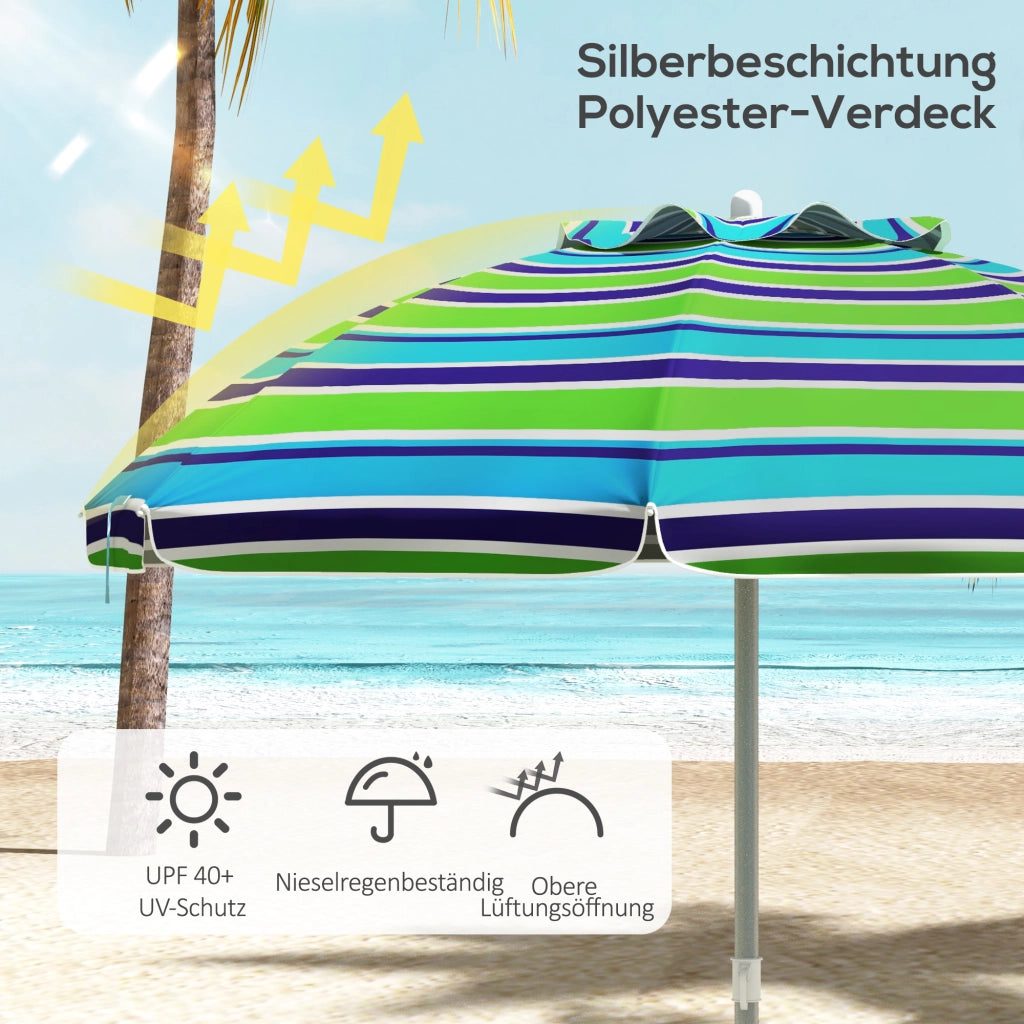 Ombrellone da spiaggia ?178 cm UV40+ ombrellone stabile a livello vento; con borsa di ventilazione inclinabile; multicolore
