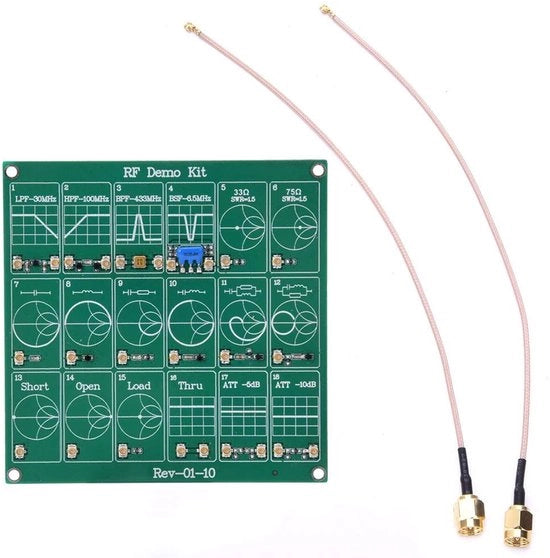 Kit di Demo di Attenuazione RF - Pannello di Test di Frequenza - Modulo di Test NanoVNA - Analizzatore di Rete Vettoriale - Modulo di Attenuazione di Filtro - Pannello di Test