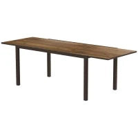 Tavolo da Giardino Allungabile da 160-240 cm per 6-8 Persone Rettangolare in Acciaio e Alluminio, Effetto Legno