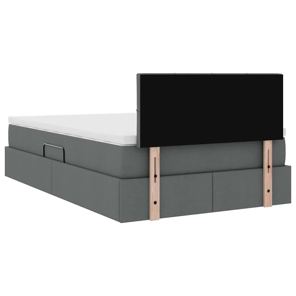 Letto con contenitore e materasso Grigio scuro 120 x 200 cm