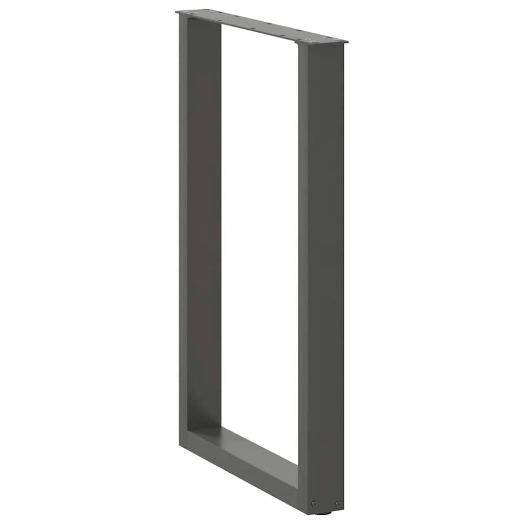 Set di 2 gambe per tavolo da bar a forma di U 60 x 90 cm design robusto con piedini regolabili design moderno in acciaio antracite 02_0057466