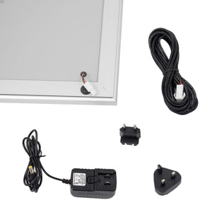 Bacheca con Apertura a Battente 30,1x48,7x2,3 cm in Alluminio con Led Silver