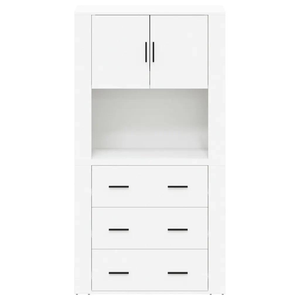 Credenza-Buffet-Armadio da cucina Bianca in Legno Multistrato 488799