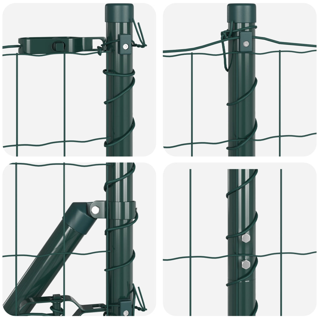 Recinzione Euro con 7 post a flangia 1,2x10 m acciaio zincato