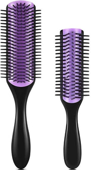 Set di spazzole per capelli anticalcare - Spazzola a forma rotonda per capelli ricci - 9/5 righe spazzola per styling - Resistente al calore - Manico flessibile - Presa perfetta - Spazzola per capelli anti-arruffanti