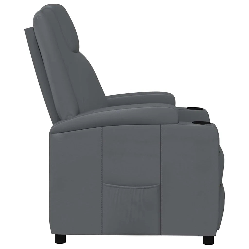 Poltrona Reclinabile Grigio in Similpelle 340962